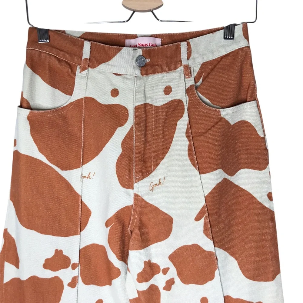 Women's 29 Lisa Says Gah Brown Cow Robyn Jean Jeans Pants Printed - Picture 4 of 16